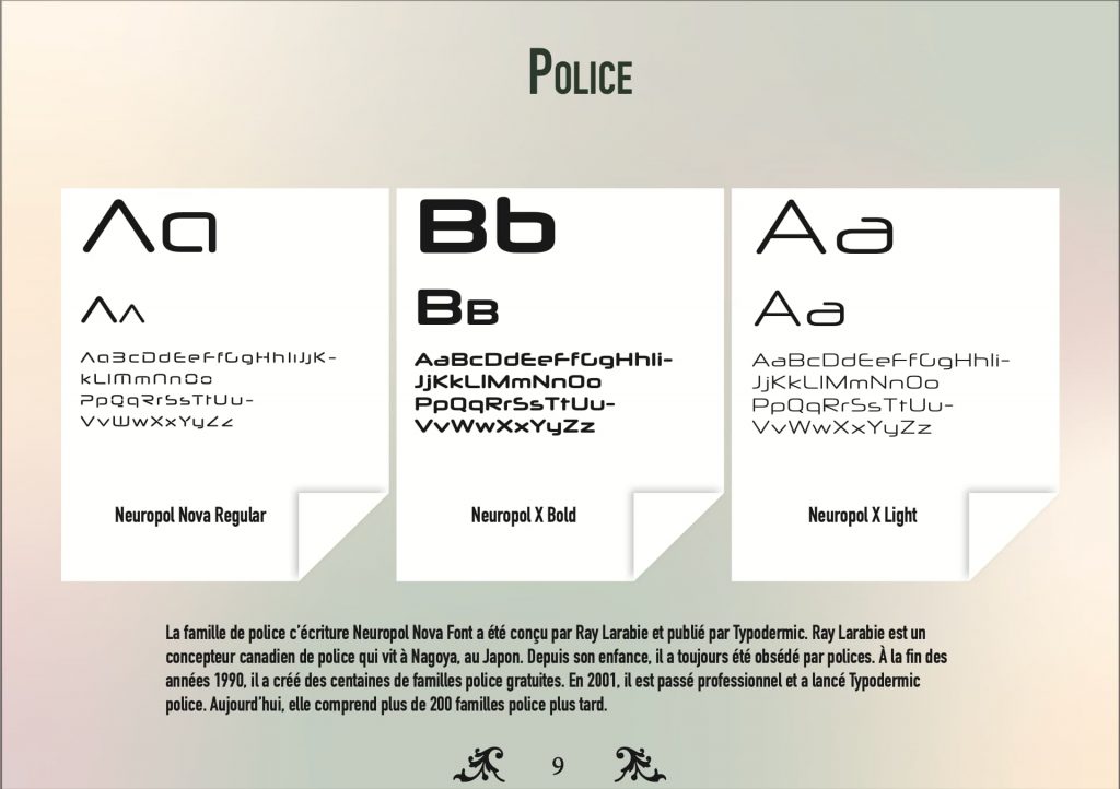 police d'écriture utilisée pour la création du logotype